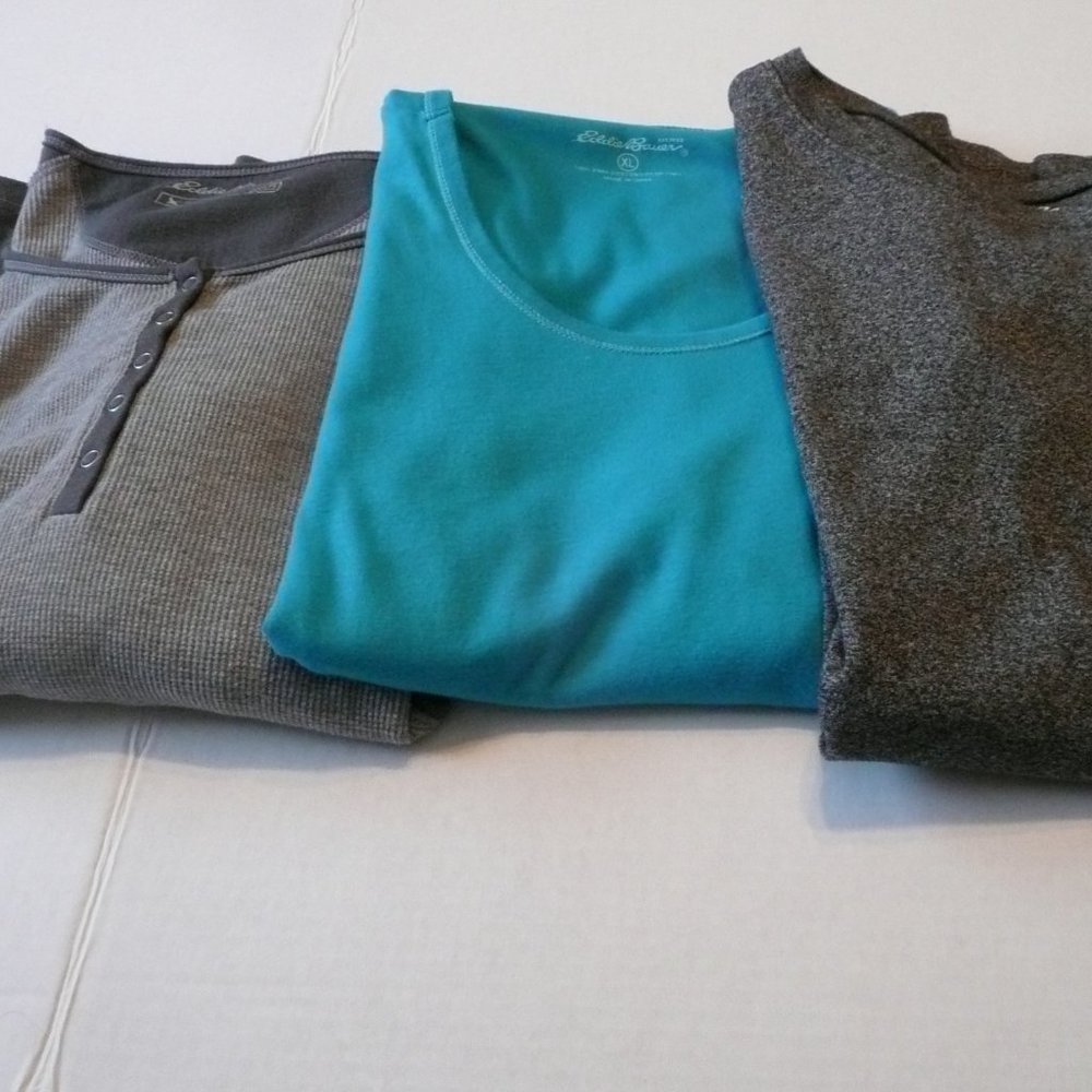 Lot of 3 Eddie Bauer Long Sleeve Tee Shirts Size XL